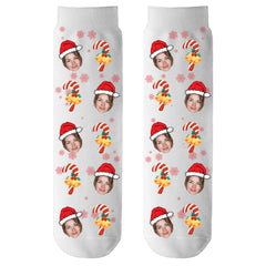 Custom Photo Christmas Socks with Color Options