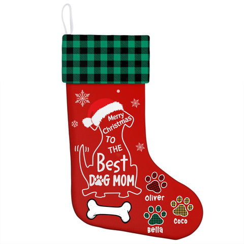 Personalized Dog Mom Christmas Stockings - Customize Pet Name and Quantity