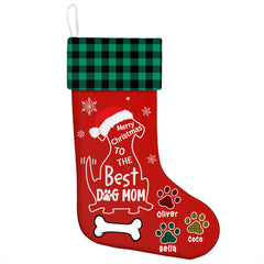 Personalized Dog Mom Christmas Stockings - Customize Pet Name and Quantity