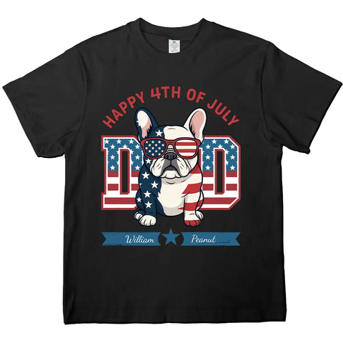 Cadeau de la fête de l'indépendance pour papa chien - T-shirts, sweats à capuche et sweatshirts personnalisés pour la famille 