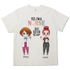 Mejor Hermana, Camiseta Personalizada de Algodón Premium, Sudadera con Capucha, Sudadera - Regalos para Amigas Enfermeras