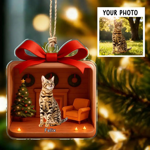 Personalized pet photo acrylic pendant Christmas decoration