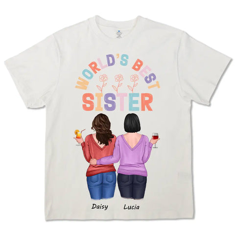 avec ta meilleure sœur, T-shirt personnalisé en coton premium, sweat à capuche, sweat-shirt - Cadeau pour amis 