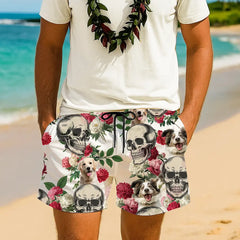 Pantalones cortos hawaianos con foto de mascota personalizada: ropa de playa personalizada para amantes de las mascotas