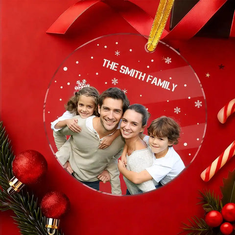 Christmas Custom Photo Family Acrylic Ornament