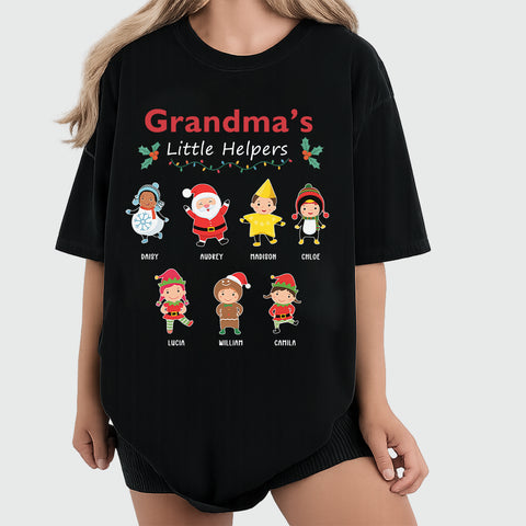 Personalised Grandma's Little Christmas Helper T-shirt, hoodie, sweatshirt - the perfect gift for Mom or Grandma