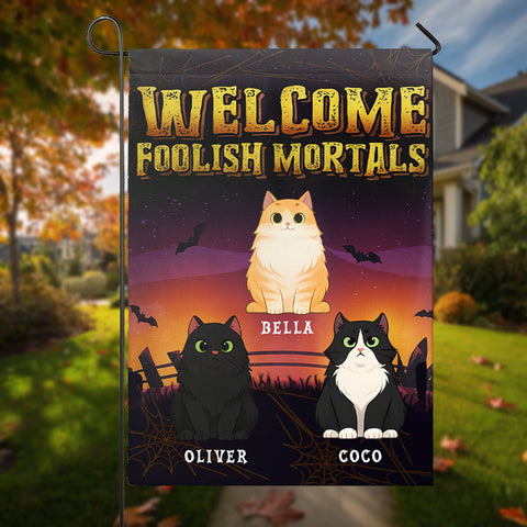 Custom Halloween Cat Flag – Personalized Pet Name Banner