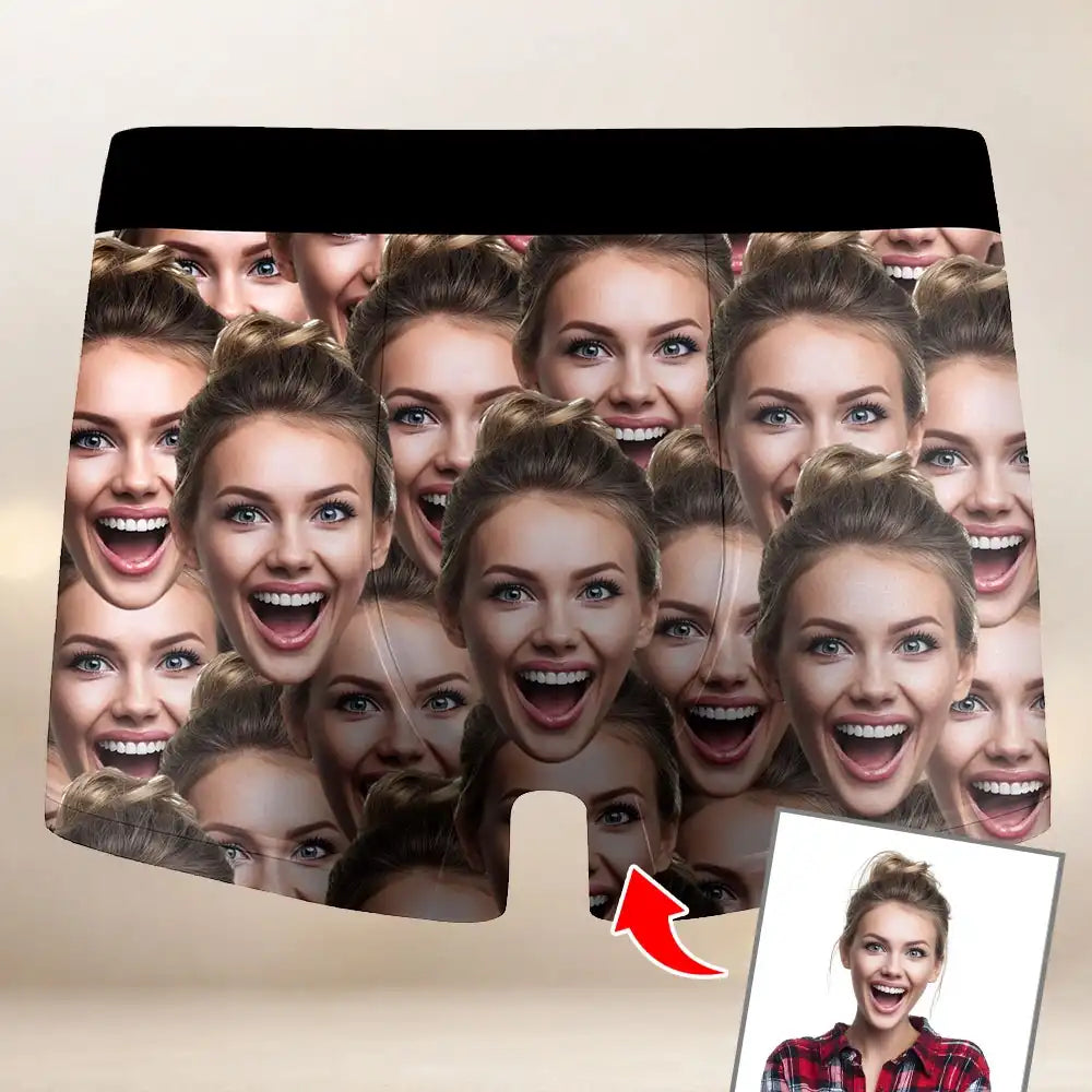 Custom Face Photo Men's Boxer Briefs Personalized Underwear