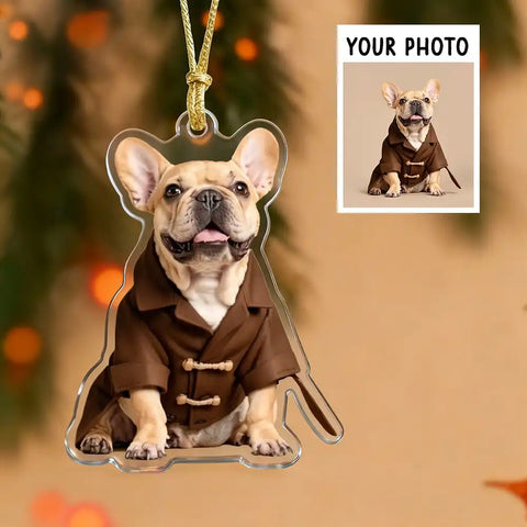 Personalized Acrylic Christmas Ornament with Custom Cat or Dog Photo