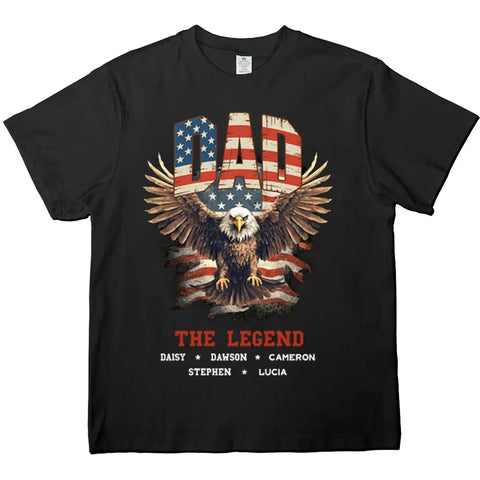 Papa aime comme un aigle déploie ses ailes - T-shirts personnalisés pour la famille, sweats à capuche, sweatshirts, cadeaux pour papa, grand-père