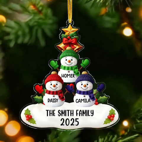 Personalized Snowman Family Acrylic Christmas Gift