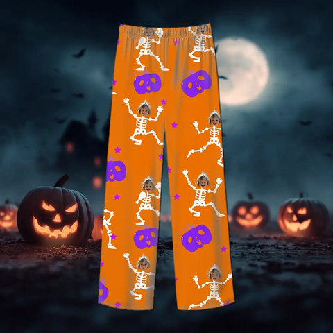 Boo Skeleton Family Pajamas – Personalized Halloween Pumpkin Sleepwear