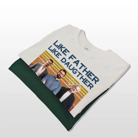 Foto personalizada "Como papá" - Camiseta, sudadera o sudadera unisex personalizada - Regalo para papá 