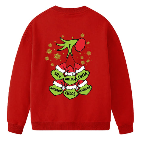 Custom Grinch Grandma Christmas Shirt、 Sweatshirt 、 Hoodie with Grandkids’ Names