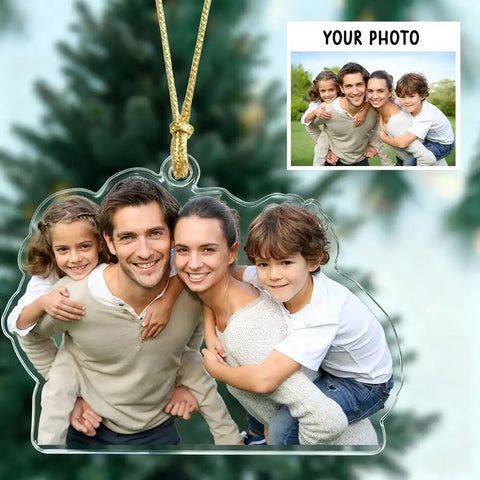 Personalized Acrylic Christmas Ornament with Custom Family Photo