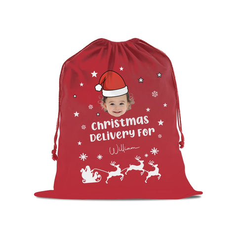 Custom Christmas Gift Bag with Photo and Name