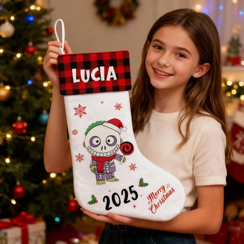 Personalized Christmas Stockings with Cartoon Characters - Gifts with Custom Names for Kids