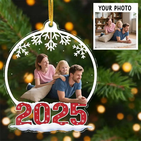 Personalized Christmas gift family snowball photo acrylic decoration