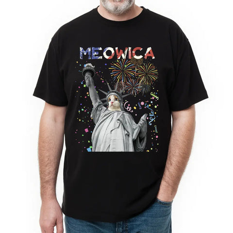 Meowica T-shirt personnalisé à capuche pour le jour de l'indépendance, pour les amoureux des animaux 