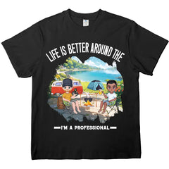 Camping with men,  personalized cotton T-shirts, hoodies, sweatshirts, gifts for Friends