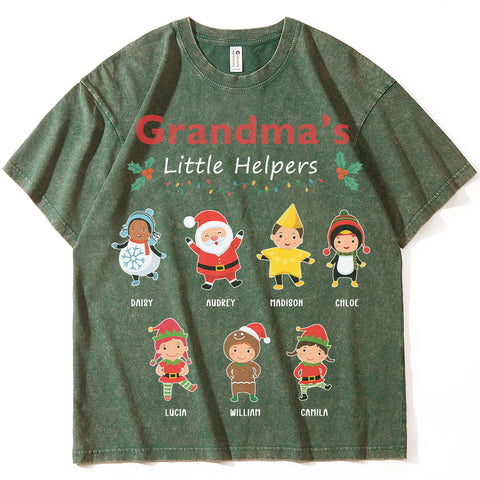 Vintage Christmas shirts - Grandma or Mom's Little Helper with names and characters