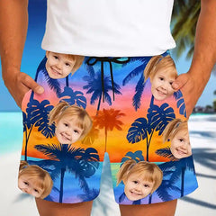 Shorts hawaianos personalizados: shorts de playa unisex con cara y foto personalizadas