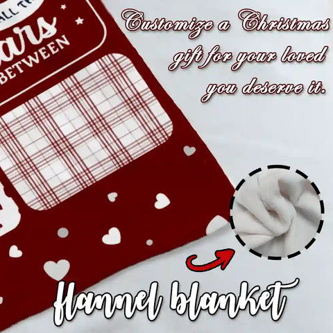 Customized Grandma Christmas flannel blanket with photos of grandchildren and grandma, a loving Christmas gift
