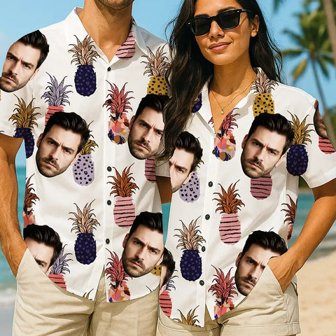 Camisa hawaiana con cara personalizada: ¡Atrae miradas este verano! 