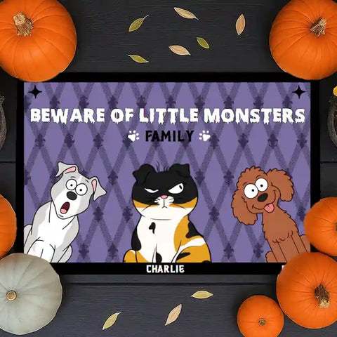 Festive Halloween Pet Doormat - Choose a Portrait of Your Cat or Dog