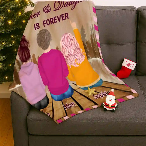 Personalized Family Blanket for Mom – Custom Mother & Daughters Names, Sentimental Gift