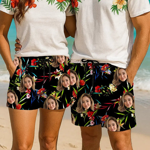 Custom Photo Hawaiian Shorts – Bold, Fun, and Tropical