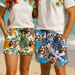 Shorts playeros con caras divertidas: tu cara, vibras tropicales 