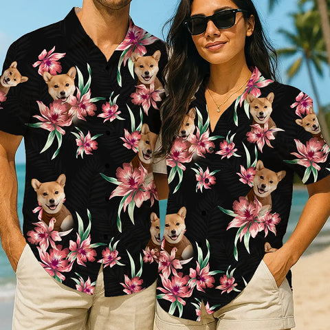 Personalized Tropical Print Shirt – Your Face, Your Summer Vibe