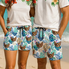All-Over Face Print Shorts – Custom Tropical Shorts for Summer Vibes