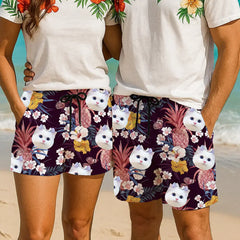 Pantalones cortos hawaianos personalizados con tu foto: un regalo de vacaciones divertido y personalizado 