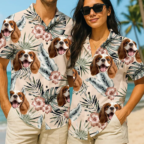 Camisa hawaiana con cara personalizada: un regalo divertido y tropical para la playa 