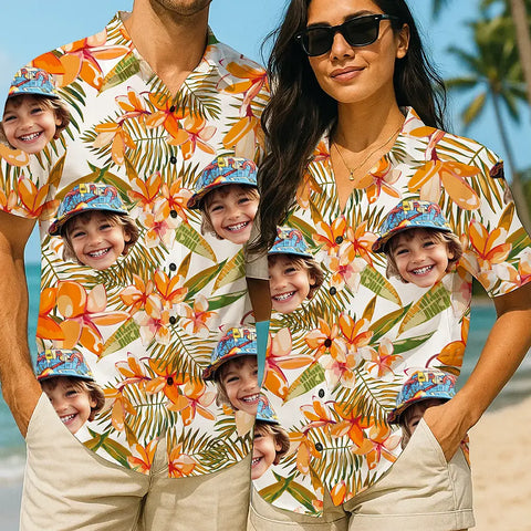 Camisa hawaiana con cara personalizada: tu cara, estilo tropical 
