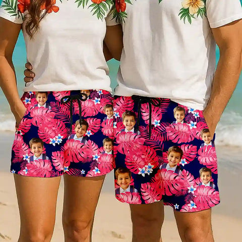 Custom Tropical Shorts – Personalized Photo Print for Beach Days