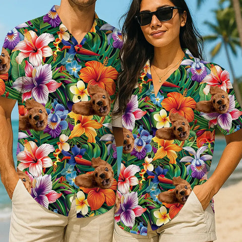 Personalized Hawaiian Shirt with Your Pet’s Face – Fun Tropical Gift for Pet Owners