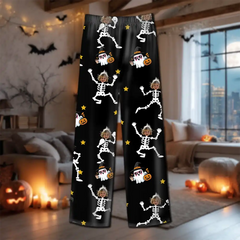 Custom Skeleton Family Halloween Pajamas – Personalized BOO Pumpkin Sleepwear