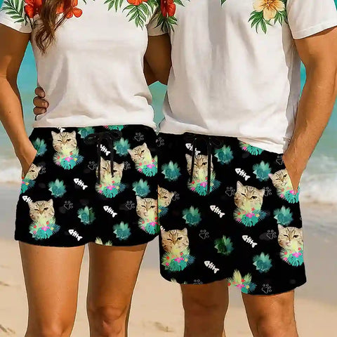 Personalized Tropical Shorts – Custom Photo Print for Summer & Vacations