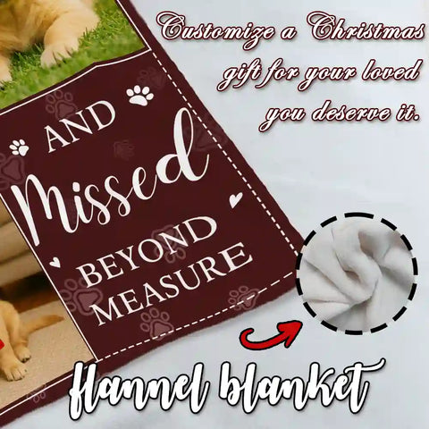 Custom Pet Photo Christmas Flannel Blanket – Personalized Cozy Gift for Pet Lovers