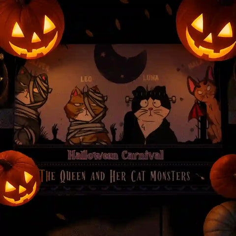 Personalized Haunted Cat Welcome Mat – Custom Pet Name & Design