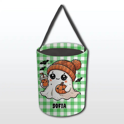 Personalized Kids Halloween Candy Bucket – Trick or Treat Bag with Monogram