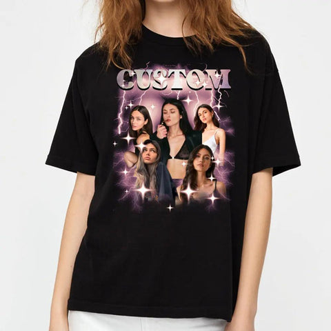 Camiseta, sudadera o sudadera retro unisex con foto personalizada: regalo para novia, amigos o pareja.