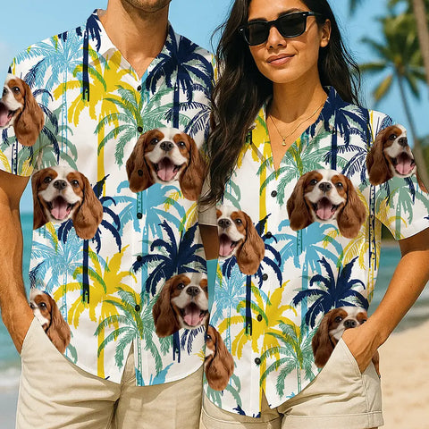 Personalized Face Shirt – Custom Tropical Summer Shirt with Your Photo