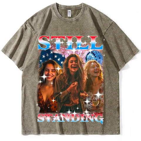 T-shirt humoristique personnalisé du 4 juillet avec votre visage – T-shirt vintage des années 80 et 90 pour le jour de l'indépendance des États-Unis 