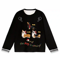 Custom Dog Christmas Ugly Sweater – Personalized Holiday Sweatshirt with Pet Photo, Multiple Dog Prints Available, Perfect Gift for Pet Lovers