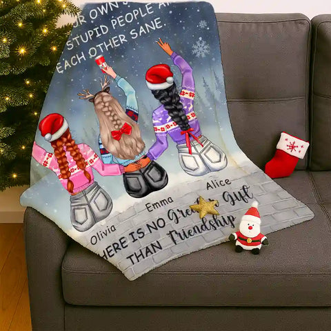 "Another Year Together" Personalized Girlfriend Blanket - A Customized Gift for a Friend or Sister