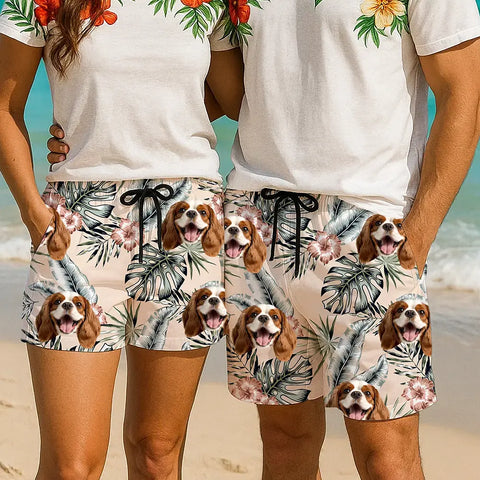 Funny Face Hawaiian Shorts – Personalized Tropical Beachwear Gift